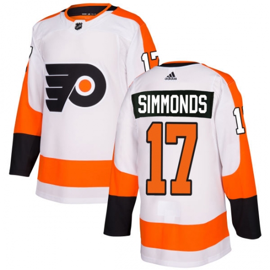 Women's Adidas Philadelphia Flyers #17 Wayne Simmonds Authentic White Away NHL Jersey - Ujersey