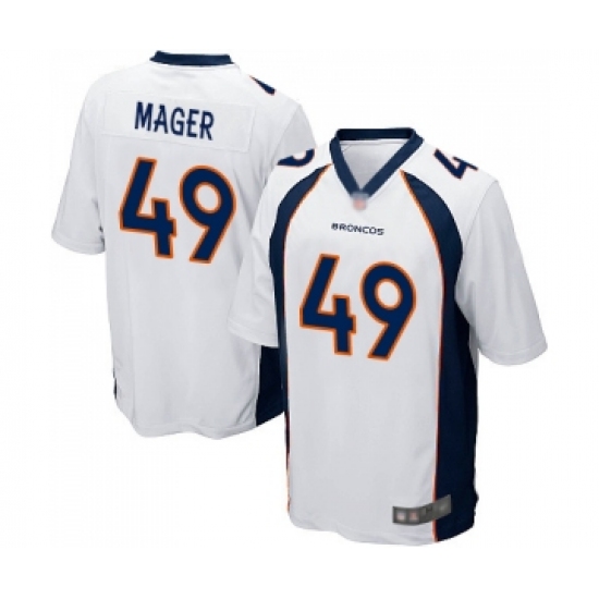 Men's Denver Broncos #49 Craig Mager Game White Football Jersey - Ujersey
