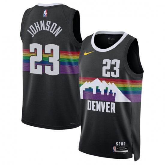 Men's Denver Nuggets #23 Cameron Johnson Black 2025-26 City Edition Stitched Basketball Jersey - Ujersey