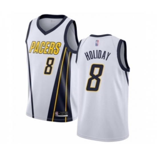 Women's Indiana Pacers #8 Justin Holiday White Swingman Jersey - Earned Edition - Ujersey