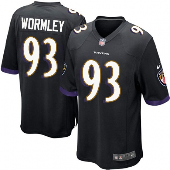 Men's Nike Baltimore Ravens #93 Chris Wormley Game Black Alternate NFL Jersey - Ujersey