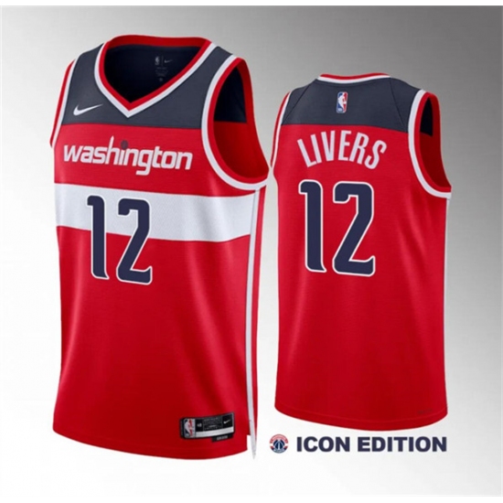 Men's Washington Wizards #12 Isaiah Livers Red Icon Edition Stitched Basketball Jersey - Ujersey