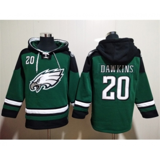 Men's Philadelphia Eagles #20 Brian Dawkins Green Lace-Up Pullover Hoodie - Ujersey