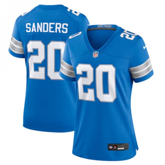 Women's Detroit Lions #20 Barry Sanders Blue Stitched Jersey(Run Smaller) - Ujersey