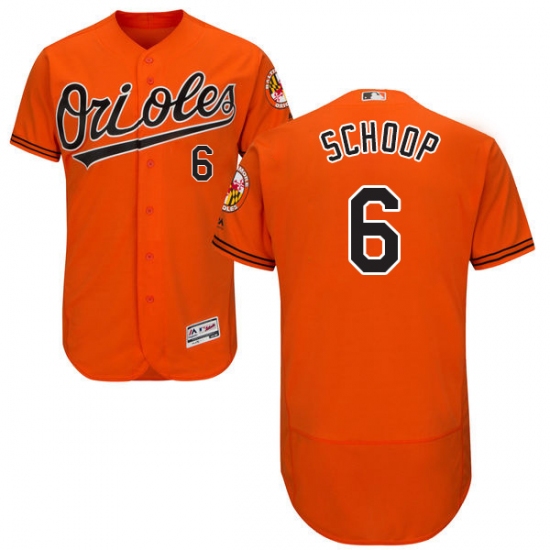 Men's Majestic Baltimore Orioles #6 Jonathan Schoop Orange Alternate Flex Base Authentic Collection MLB Jersey - Ujersey