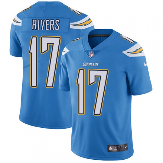 Youth Nike Los Angeles Chargers #17 Philip Rivers Electric Blue Alternate Vapor Untouchable Limited Player NFL Jersey - Ujersey