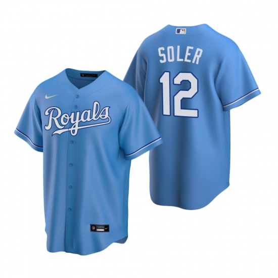 Men's Nike Kansas City Royals #12 Jorge Soler Light Blue Alternate Stitched Baseball Jersey - Ujersey
