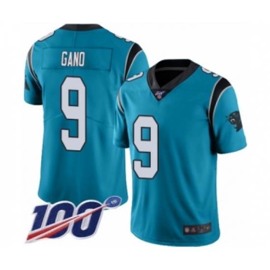 Men's Carolina Panthers #9 Graham Gano Limited Blue Rush Vapor Untouchable 100th Season Football Jersey - Ujersey
