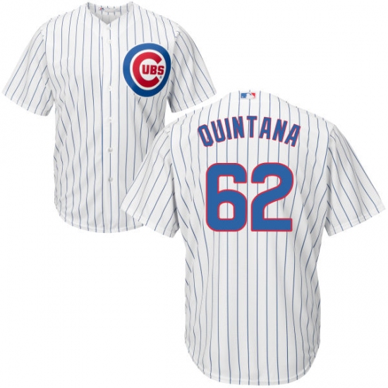 Youth Majestic Chicago Cubs #62 Jose Quintana Authentic White Home Cool Base MLB Jersey - Ujersey