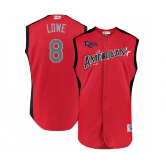 Men's Tampa Bay Rays #8 Brandon Lowe Authentic Red American League 2019 Baseball All-Star Jersey - Ujersey