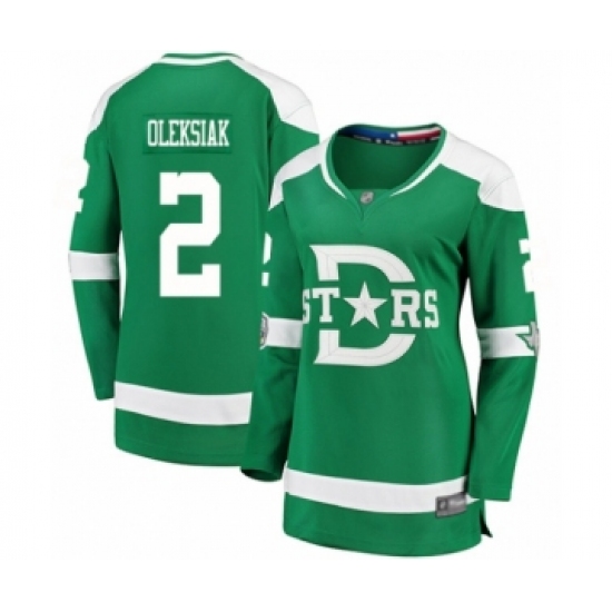 Women's Dallas Stars #2 Jamie Oleksiak Authentic Green 2020 Winter Classic Fanatics Branded Breakaway Hockey Jersey - Ujersey