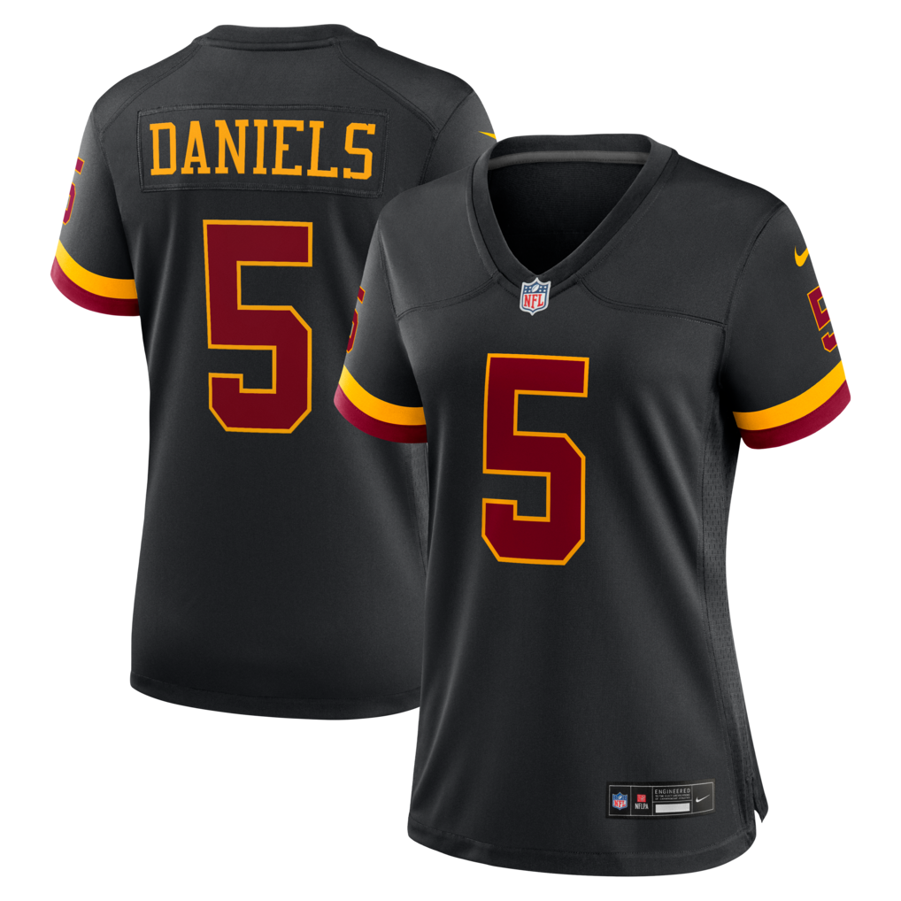Women's Washington Commanders Jayden Daniels Nike Black Hail Raiser Alternate Game Jersey - SUjersey01