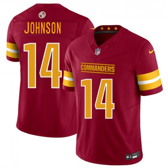 Men's Washington Commanders #14 Josh Johnson Burgundy 2025 Draft F.U.S.E. Vapor Limited Football Stitched Jersey - Ujersey