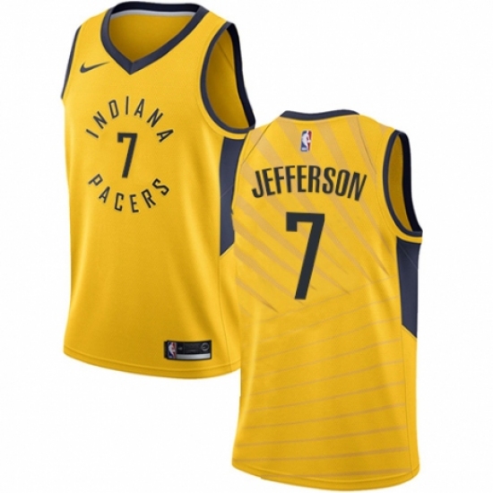Youth Nike Indiana Pacers #7 Al Jefferson Swingman Gold NBA Jersey Statement Edition - Ujersey