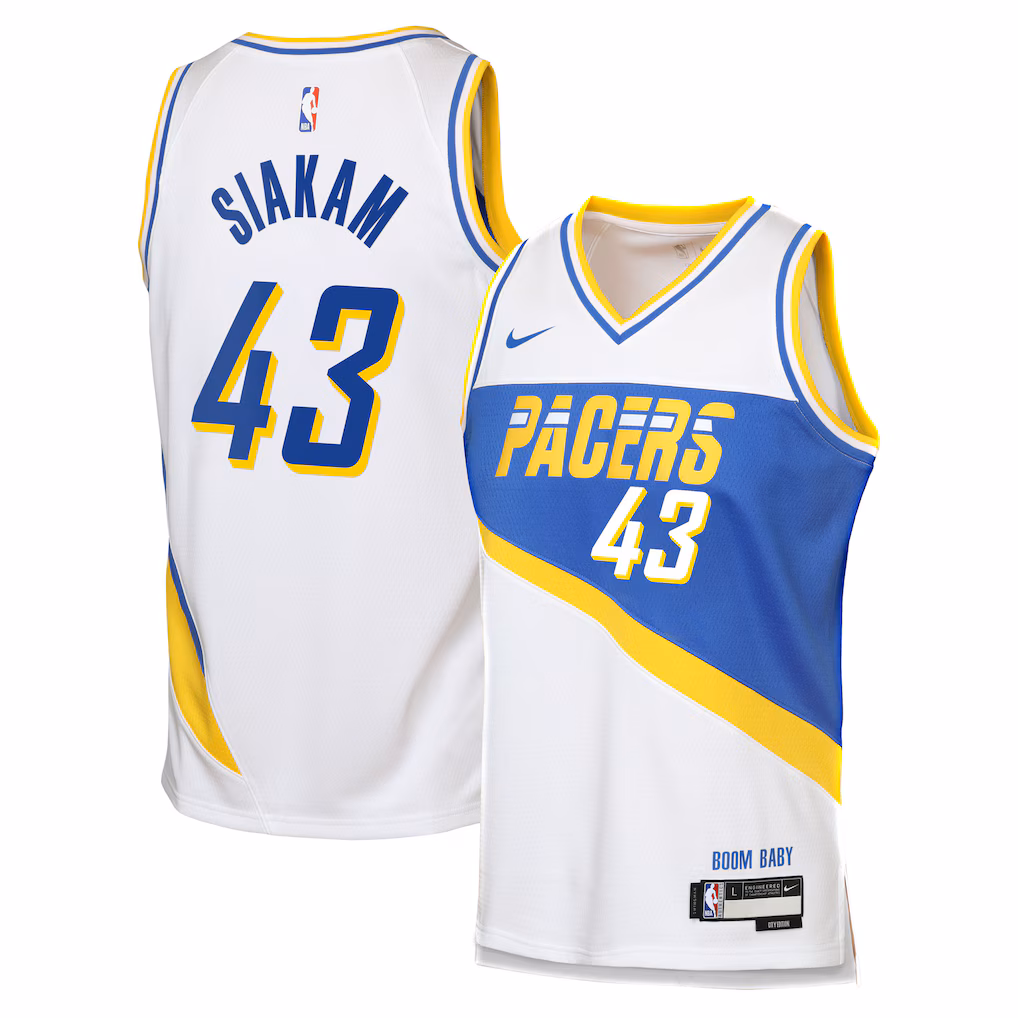 Youth Indiana Pacers Pascal Siakam Nike White 2025/26 City Edition Swingman Jersey - ujerseystore