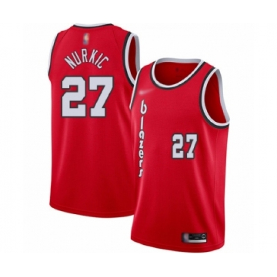 Youth Portland Trail Blazers #27 Jusuf Nurkic Swingman Red Hardwood Classics Basketball Jersey - Ujersey