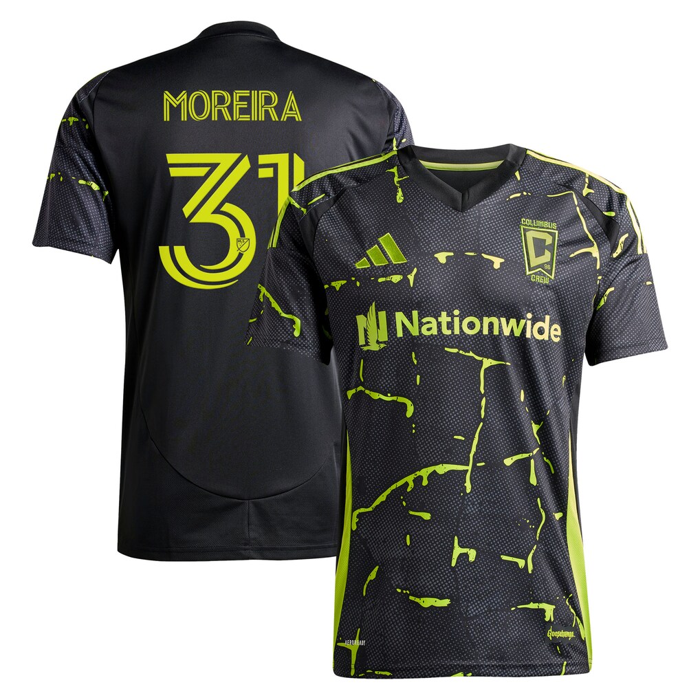 Men's Columbus Crew Steven Moreira adidas Black 2025 The Goosebumps Kit Replica Jersey - Ujersey