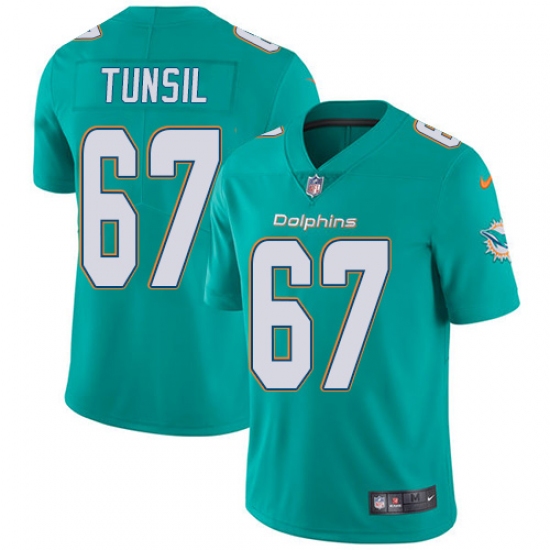 Youth Nike Miami Dolphins #67 Laremy Tunsil Elite Aqua Green Team Color NFL Jersey - Ujersey