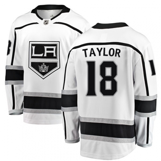 Men's Los Angeles Kings #18 Dave Taylor Authentic White Away Fanatics Branded Breakaway NHL Jersey - Ujersey