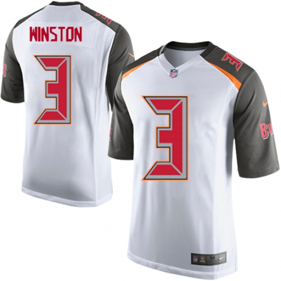 Men's Nike Tampa Bay Buccaneers #3 Jameis Winston Game White NFL Jersey - Ujersey