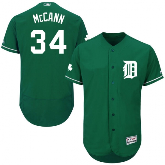 Men's Majestic Detroit Tigers #34 James McCann Green Celtic Flexbase Authentic Collection MLB Jersey - Ujersey