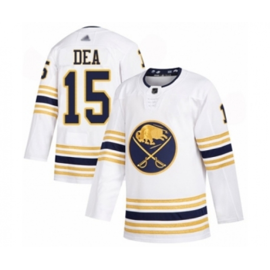 Youth Buffalo Sabres #15 Jean-Sebastien Dea Authentic White 50th Season Hockey Jersey