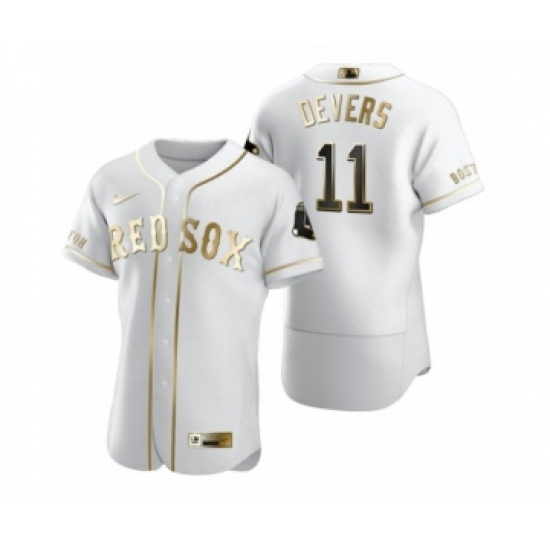 Men's Boston Red Sox #11 Rafael Devers Nike White Authentic Golden Edition Jersey - Ujersey
