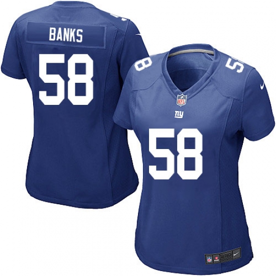 Women's Nike New York Giants #58 Carl Banks Game Royal Blue Team Color NFL Jersey - Ujersey