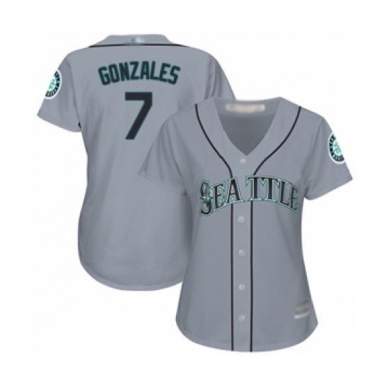 Women's Seattle Mariners #7 Marco Gonzales Authentic Grey Road Cool Base Baseball Player Jersey - Ujersey