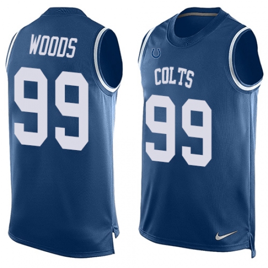 Men's Nike Indianapolis Colts #99 Al Woods Limited Royal Blue Player Name & Number Tank Top NFL Jersey - Ujersey