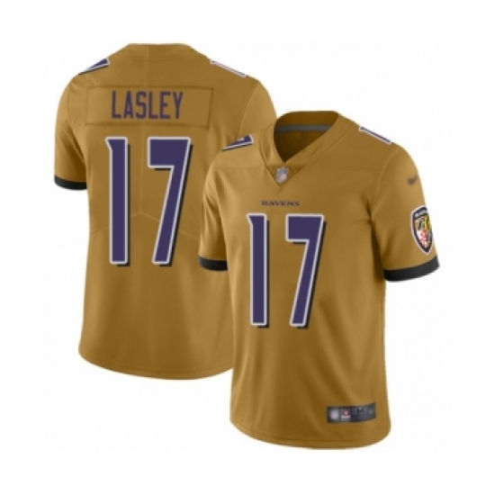 Youth Baltimore Ravens #17 Jordan Lasley Limited Gold Inverted Legend Football Jersey - Ujersey