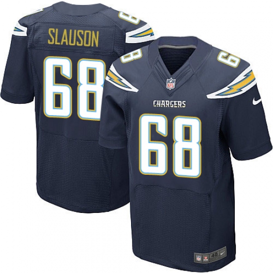 Men's Nike Los Angeles Chargers #68 Matt Slauson Elite Navy Blue Team Color NFL Jersey - Ujersey