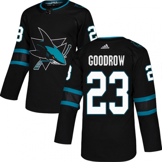 Men's Adidas San Jose Sharks #23 Barclay Goodrow Premier Black Alternate NHL Jersey - Ujersey
