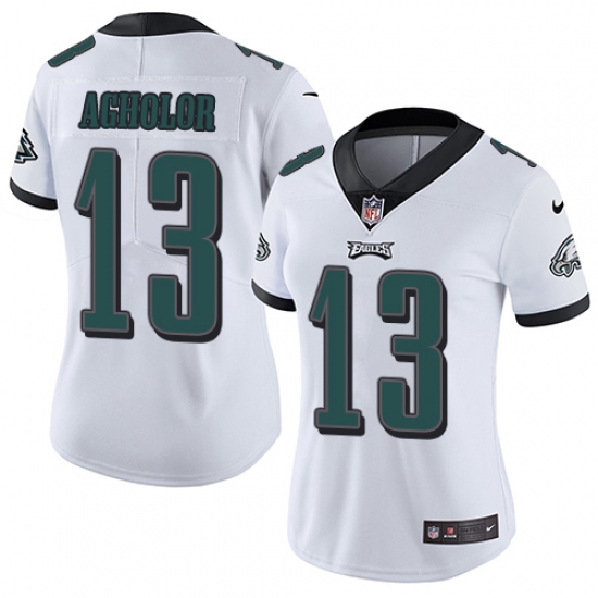 Women's Nike Philadelphia Eagles #13 Nelson Agholor White Vapor Untouchable Limited Player NFL Jersey - Ujersey
