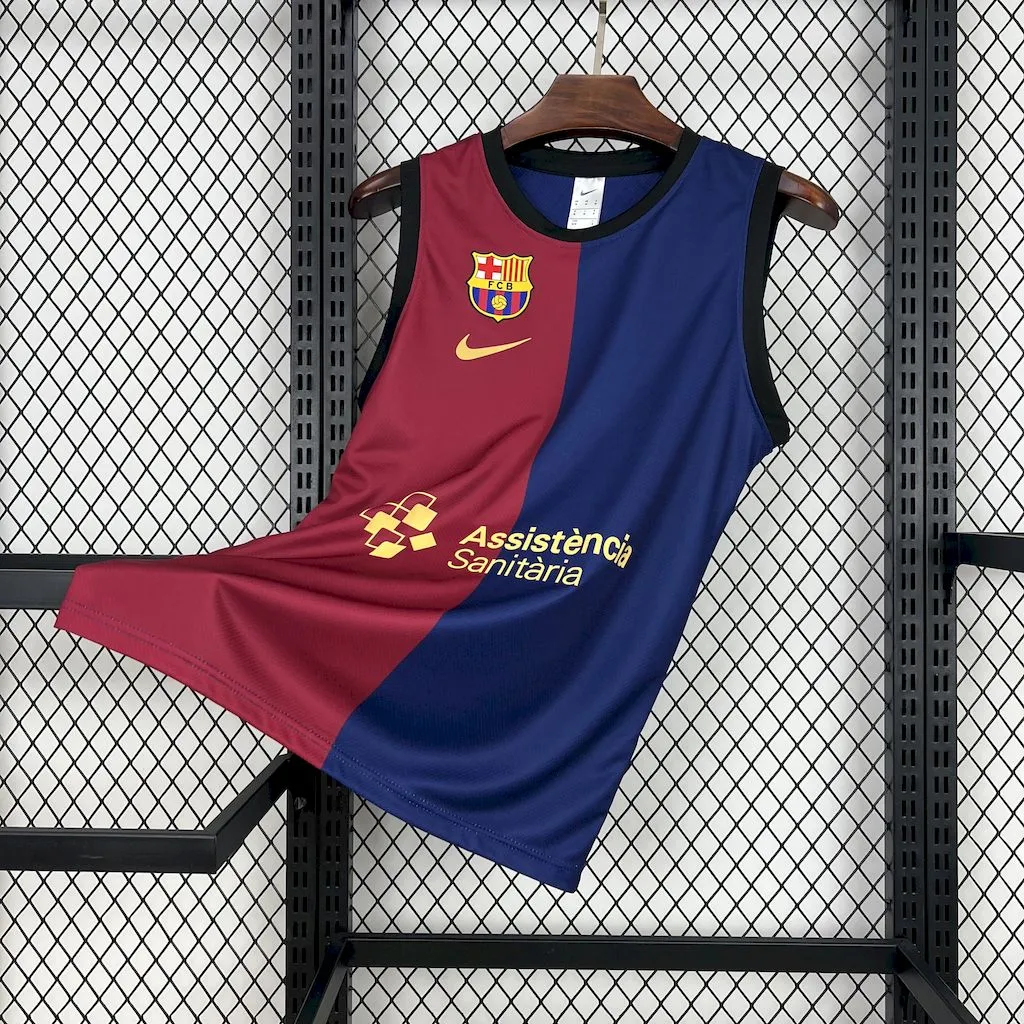 Barcelona Soccer Jersey Basketball Home Custom Vest 2024/25 - ujerseystore