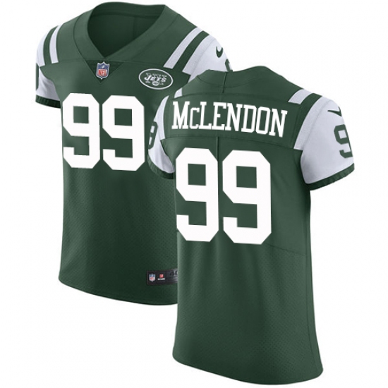 Men's Nike New York Jets #99 Steve McLendon Elite Green Team Color NFL Jersey - Ujersey