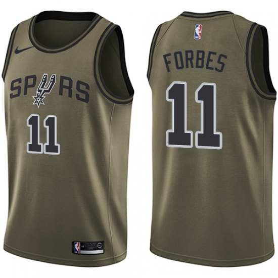 Youth Nike San Antonio Spurs #11 Bryn Forbes Swingman Green Salute to Service NBA Jersey - Ujersey