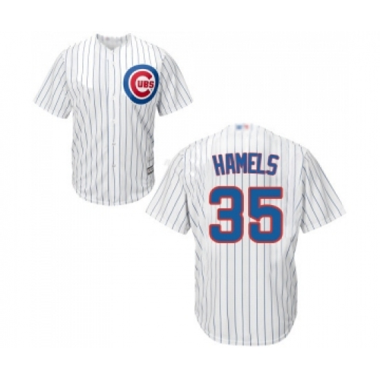 Youth Chicago Cubs #35 Cole Hamels Authentic White Home Cool Base Baseball Jersey - Ujersey