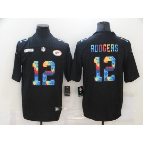 Men's Green Bay Packers #12 Aaron Rodgers Rainbow Version Nike Limited Jersey - Ujersey