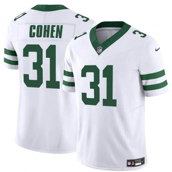 Men's New York Jets #31 Tarik Cohen White 2023 F.U.S.E. Vapor Limited Throwback Football Stitched Jersey - Ujersey