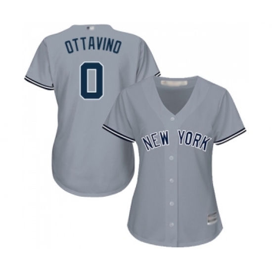 Women's New York Yankees #0 Adam Ottavino Authentic Grey Road Baseball Jersey - Ujersey