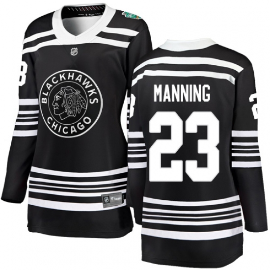 Women's Chicago Blackhawks #23 Brandon Manning Black 2019 Winter Classic Fanatics Branded Breakaway NHL Jersey