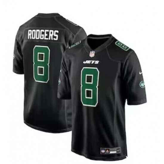 Men's New York Jets #8 Aaron Rodgers Black Fashion Game Limited Jersey - Ujersey
