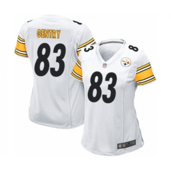 Women's Pittsburgh Steelers #83 Zach Gentry Game White Football Jersey - Ujersey