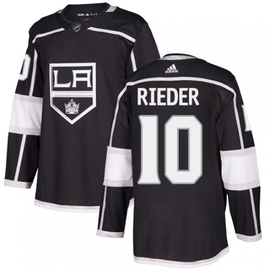 Men's Adidas Los Angeles Kings #10 Tobias Rieder Authentic Black Home NHL Jersey