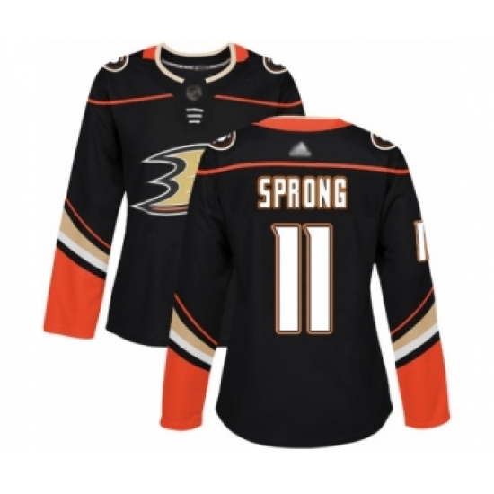 Women's Anaheim Ducks #11 Daniel Sprong Authentic Black Home Hockey Jersey