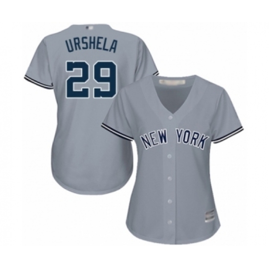 Women's New York Yankees #29 Gio Urshela Authentic Grey Road Baseball Player Jersey - Ujersey