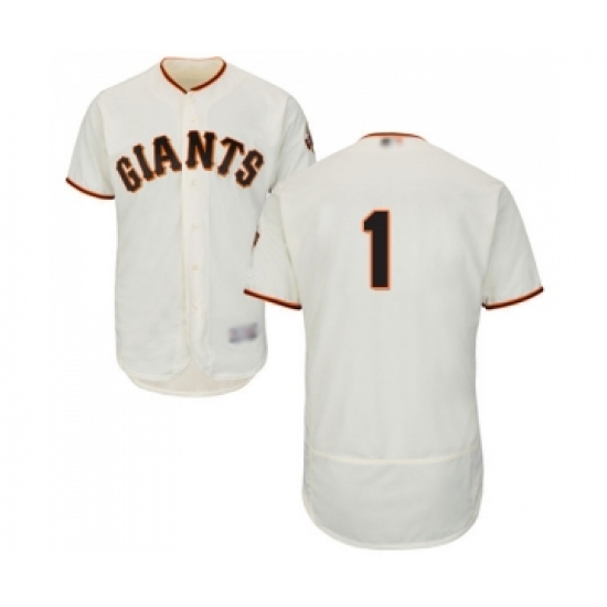 Men's San Francisco Giants #1 Kevin Pillar Cream Home Flex Base Authentic Collection Baseball Jersey - Ujersey