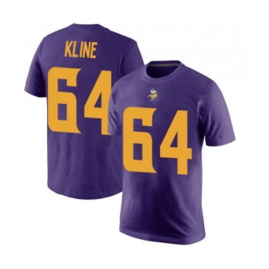 Football Minnesota Vikings #64 Josh Kline Purple Rush Pride Name & Number T-Shirt - Ujersey