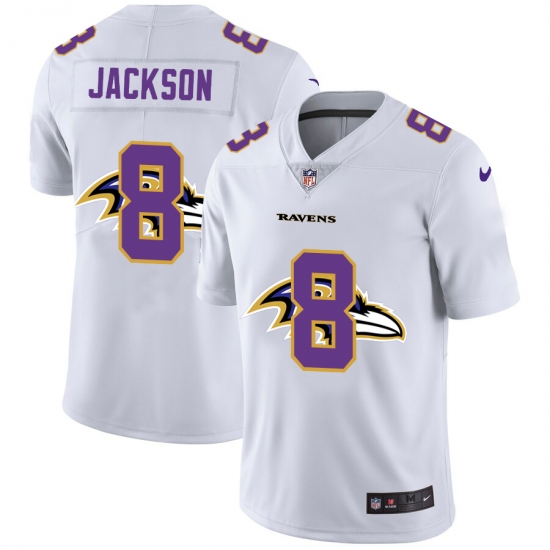 Men's Baltimore Ravens #8 Lamar Jackson White Nike White Shadow Edition Limited Jersey - Ujersey